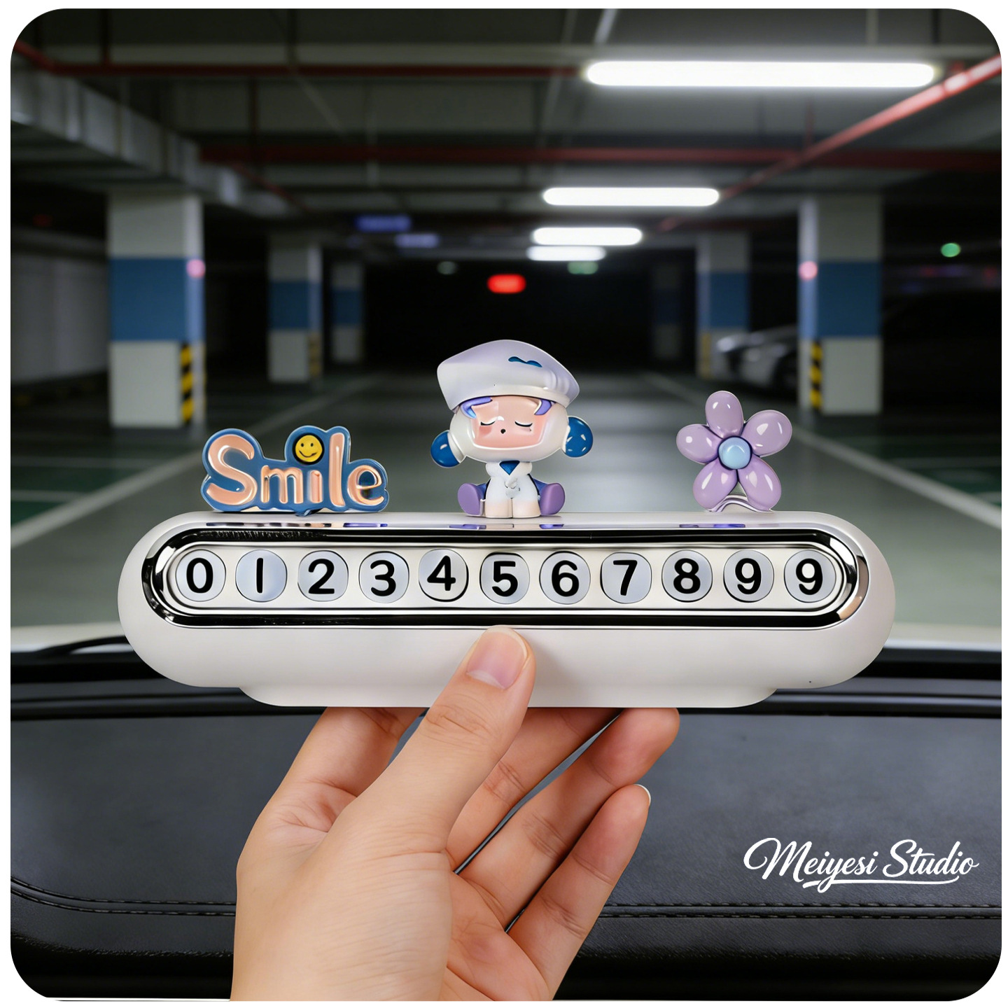 Placas de estacionamiento nuevas tarjetas telefónicas temporales en el automóvil de granos, decoración creativa de 2026 nuevas mujeres de alto nivel