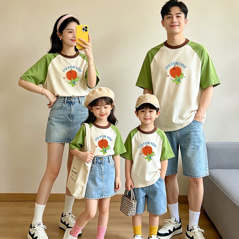 Unique Baby and Parent Matching Outfits, Summer Mother-Daughter Short-Sleeve 220g Premium Half-Sleeve T-Shirts, Plus-Size Family Matching Outfits, Trendy