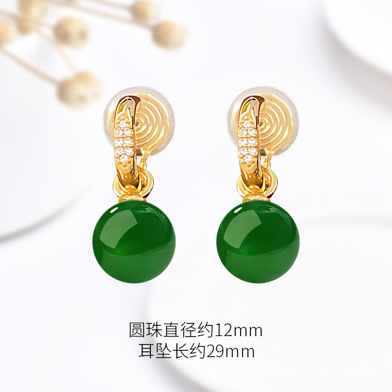 골드 재스퍼 이어 클립 12mm 고급 선물 상자