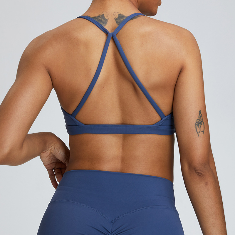 [Procesamiento personalizado] Sujetador de yoga ajustado transfronterizo, tirantes de mujer, ropa interior deportiva de espalda hermosa, ropa de fitness de secado rápido para correr