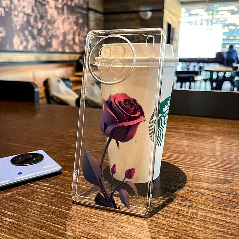 Simple Rose es adecuado para el nuevo Huawei P70 Space Shell Honor 100pro alta transparencia mate60 todo incluido NOVA12
