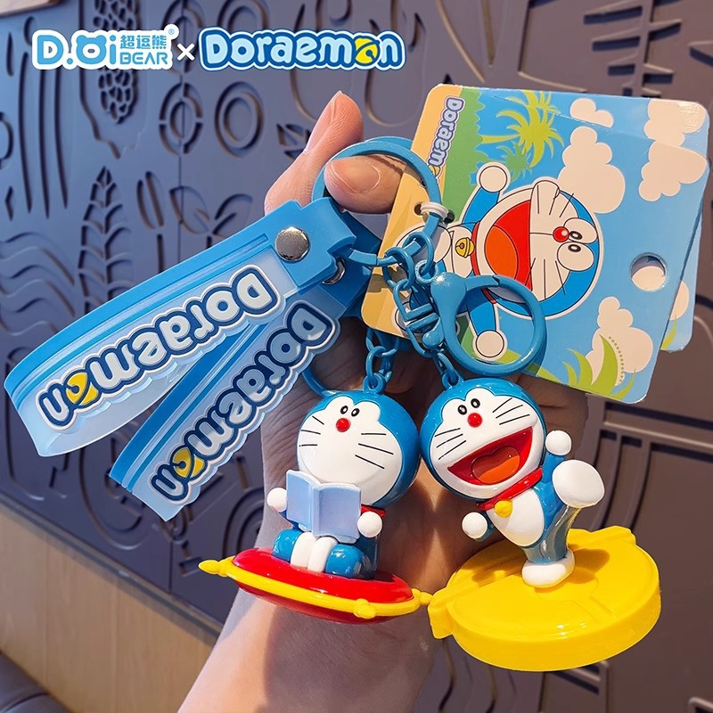 Authentic Doraemon 2025 New Cute Time Keychain Men's and Women's School Bag Pendant Trinket Key Chain