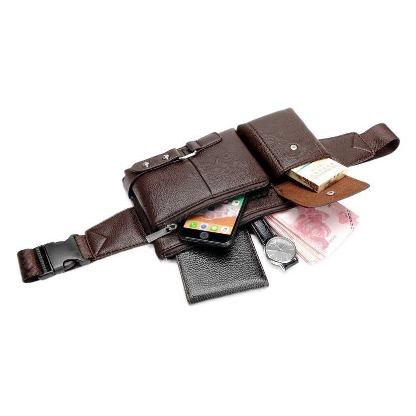 One-Piece Dropshipping New Men's Waist Bag Multifunctional Mobile Phone Coin Purse Chest Bag Crossbody Bag One-Piece Dropshipping
