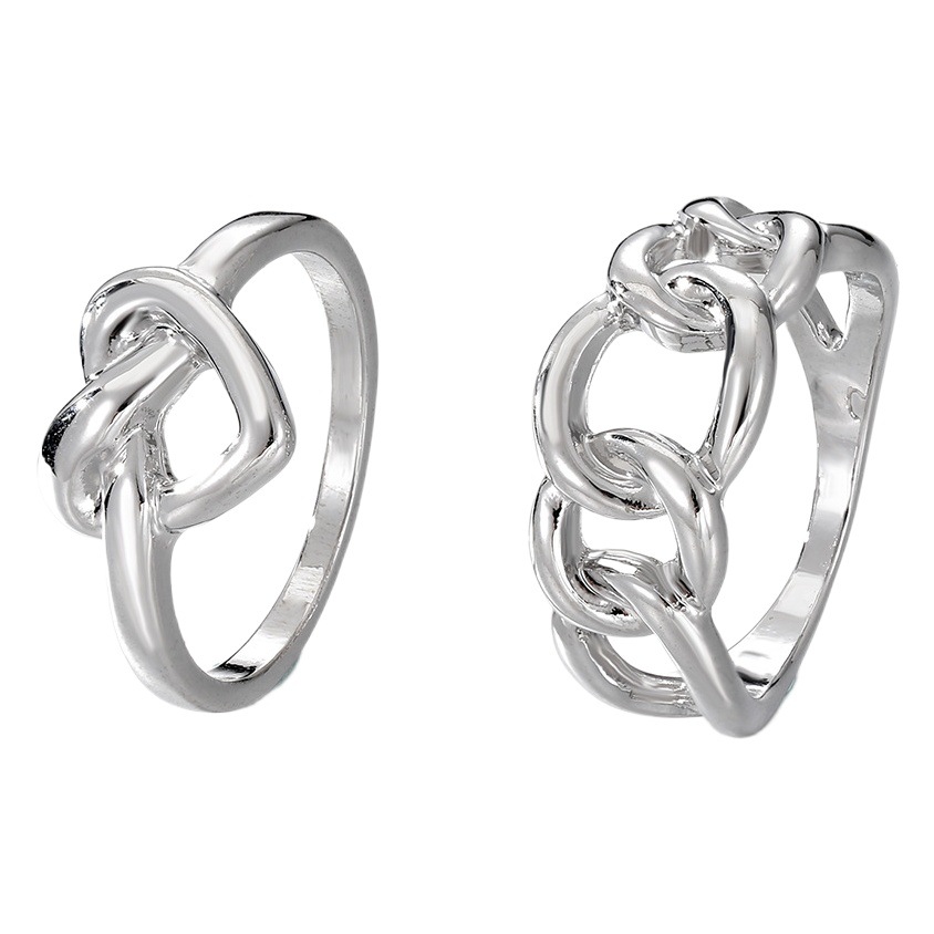 Europeo y americano transfronterizo nuevo amor cadena anillo traje nicho estilo fresco alto sentido anillo femenino