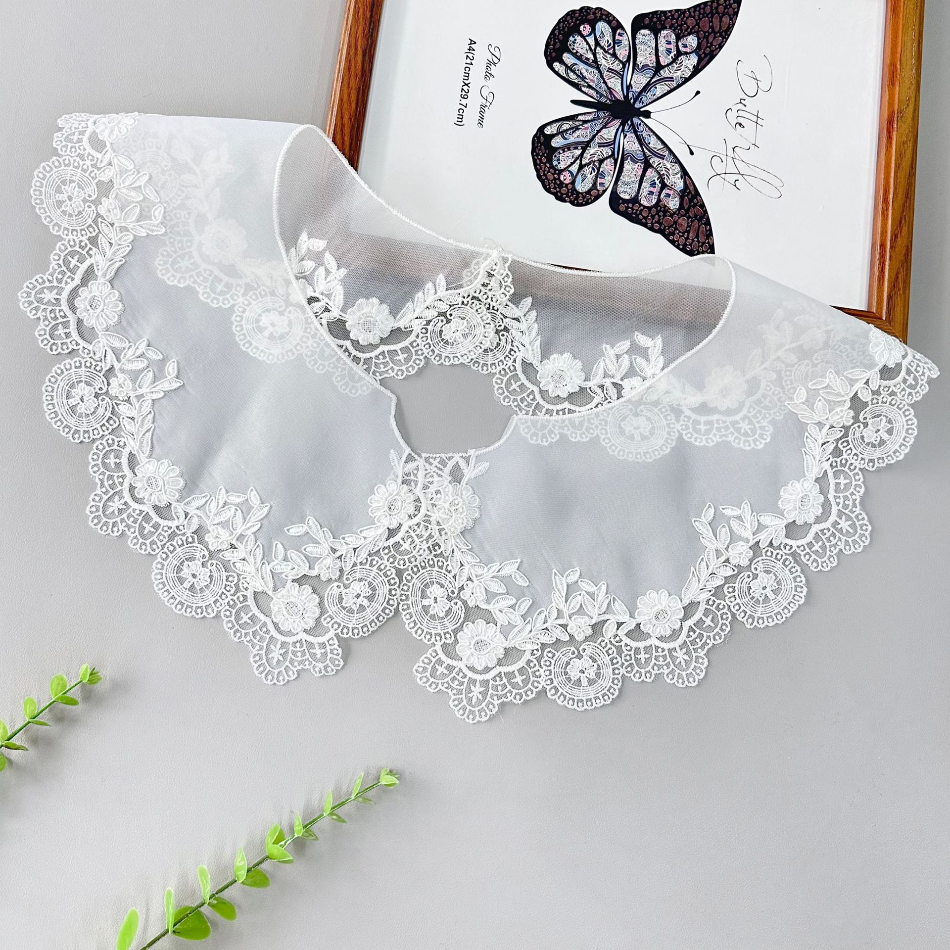 Collar de encaje ropa de mujer muñeca de collar falso computadora bordado encaje primavera y verano camisa vestido