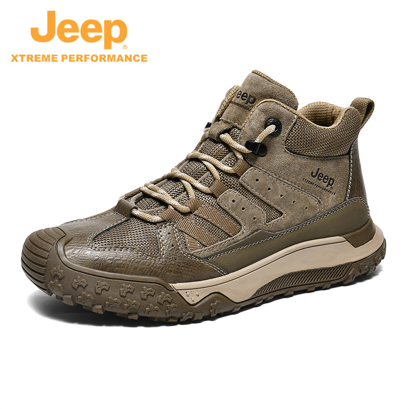 JEEP/Jeep Autumn and Winter Men's Professional Non-slip Mountaineering Shoes Fashion Trendy Casual Shoes Lightweight Comfortable Hiking Shoes