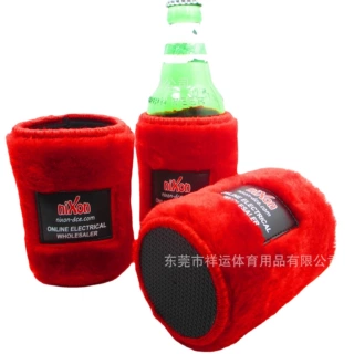 毛绒潜水料杯套 潜水料毛毛杯套定制 fluffy stubby holder