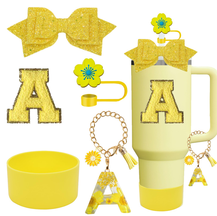 Amazon taza de calor cuentas brazalete llavero botella de agua colgante margarita gorra de paja flor colgante taza cubierta