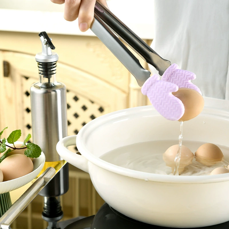 [跨境厨房耐高温硅胶食物夹煎牛排夹面包夹烘焙用品Cooking Tongs]