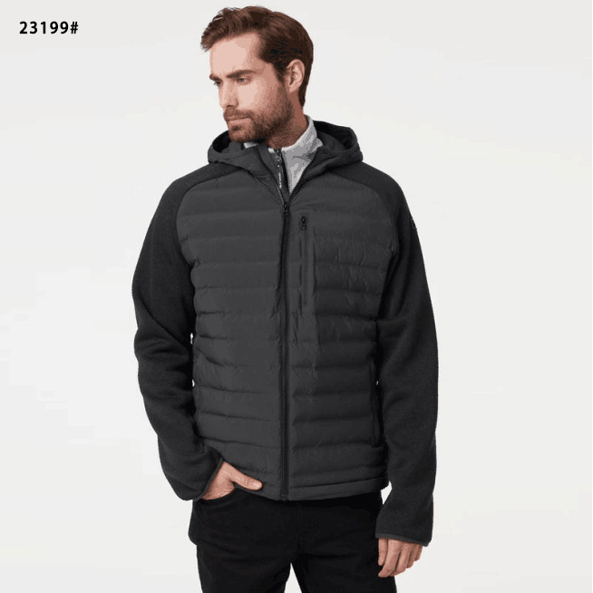 无标出售户外运动徒步登山男子保暖棉服休闲百搭纯色连帽棉衣外套