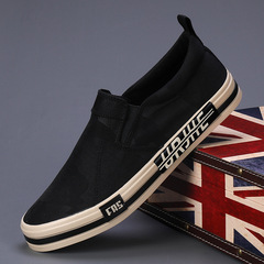 2024 Spring New Trendy Canvas Shoes for Men, Spring and Autumn Casual, Old Beijing Style Slippers, One-Piece Platform Shoes for Men