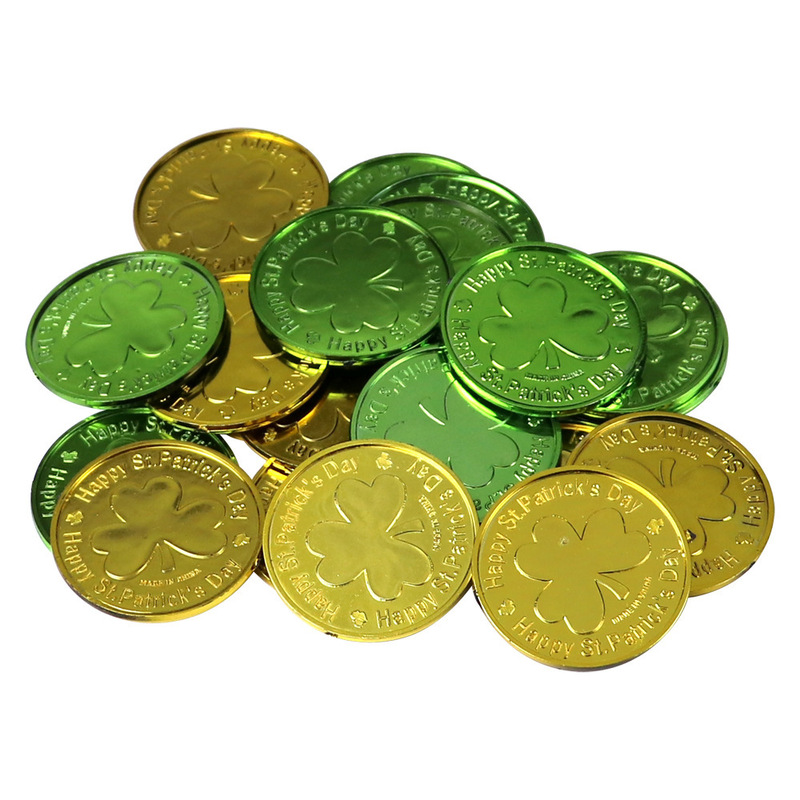 現物アイルランド節金貨聖パトリック節緑葉貨幣クローバー金貨祝日パーティープレゼント|undefined
