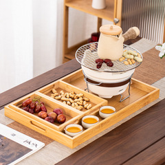 暖炉で茶を淹れるためのトレイ、フルーツプレート、軽食プレート、中国風木製茶托、茶碗置き、収納プレート、中華風食器