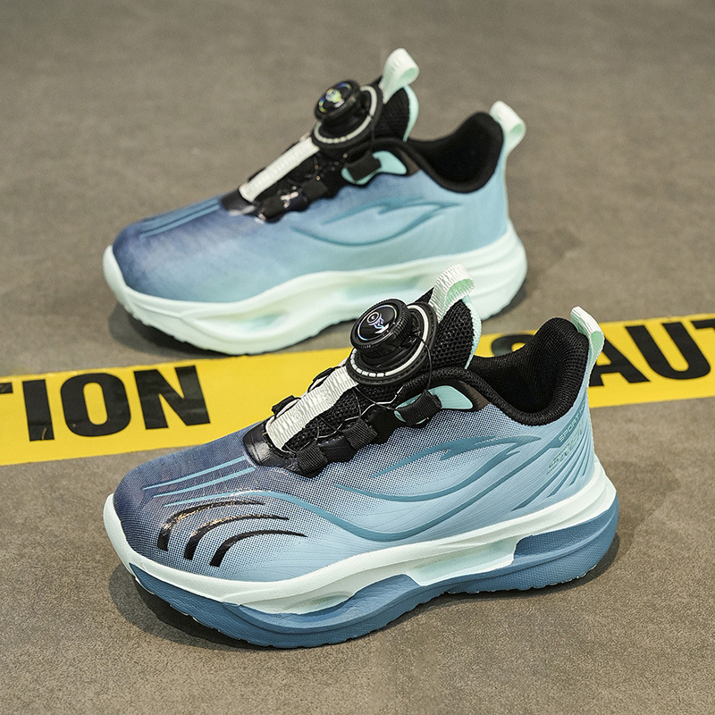 Niños callejera de marea zapatos 2025 nuevos niños coloridos zapatos transpirables casuales giratorios botones zapatos de corrida al aire libre para niñas