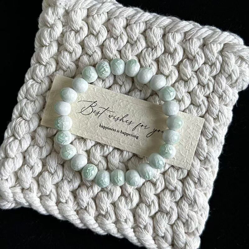 Jingdezhen ceramic bracelet with ice crack ceramic beads, a gift for students, couples, and best friends, a fresh and versatile accessory Jingdezhen ceramic bracelet with ice crack ceramic beads, a gift for students, couples, and best friends, a fresh and versatile accessory