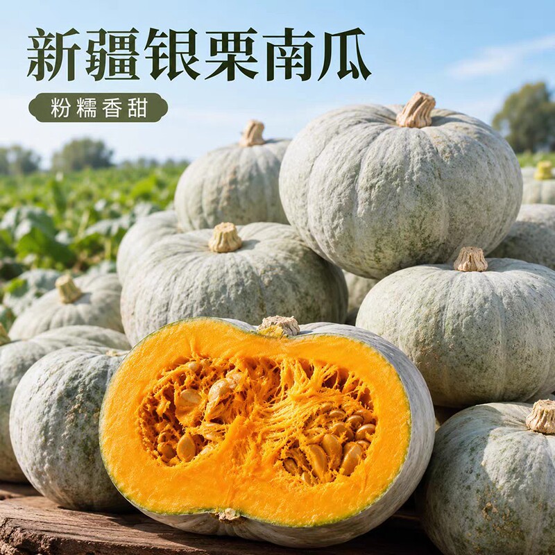 Dropshipping Service for Xinjiang Silver Chestnut Pumpkin, Silver Baby Pumpkin, Soft and Sweet Baby Food Supplement, Non-Baby Pumpkin Fresh Vegetables