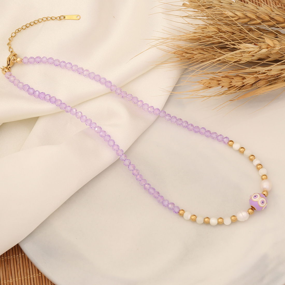 Nuovo2024 Design Moda Versatile Pietra Naturale Personalizzato Donna Occhio Ciondolo Bohemien Multistrato Collana N1100_voghion.com