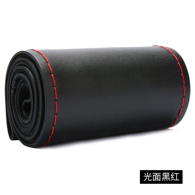 cover new leather cover — Steering wheel cover - smooth-black-red-38cm