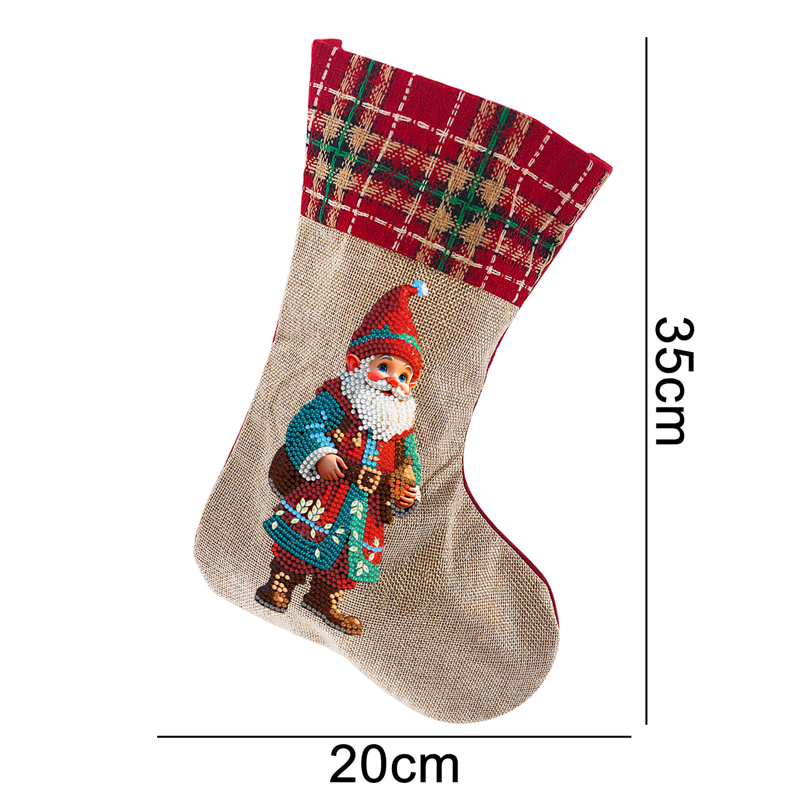 Diamante dibujo perimetral DIY calcetines de Navidad hechos a mano diamante pegado bolsas de dulces bolsas de regalo de Navidad bolsas de lino distribuibles