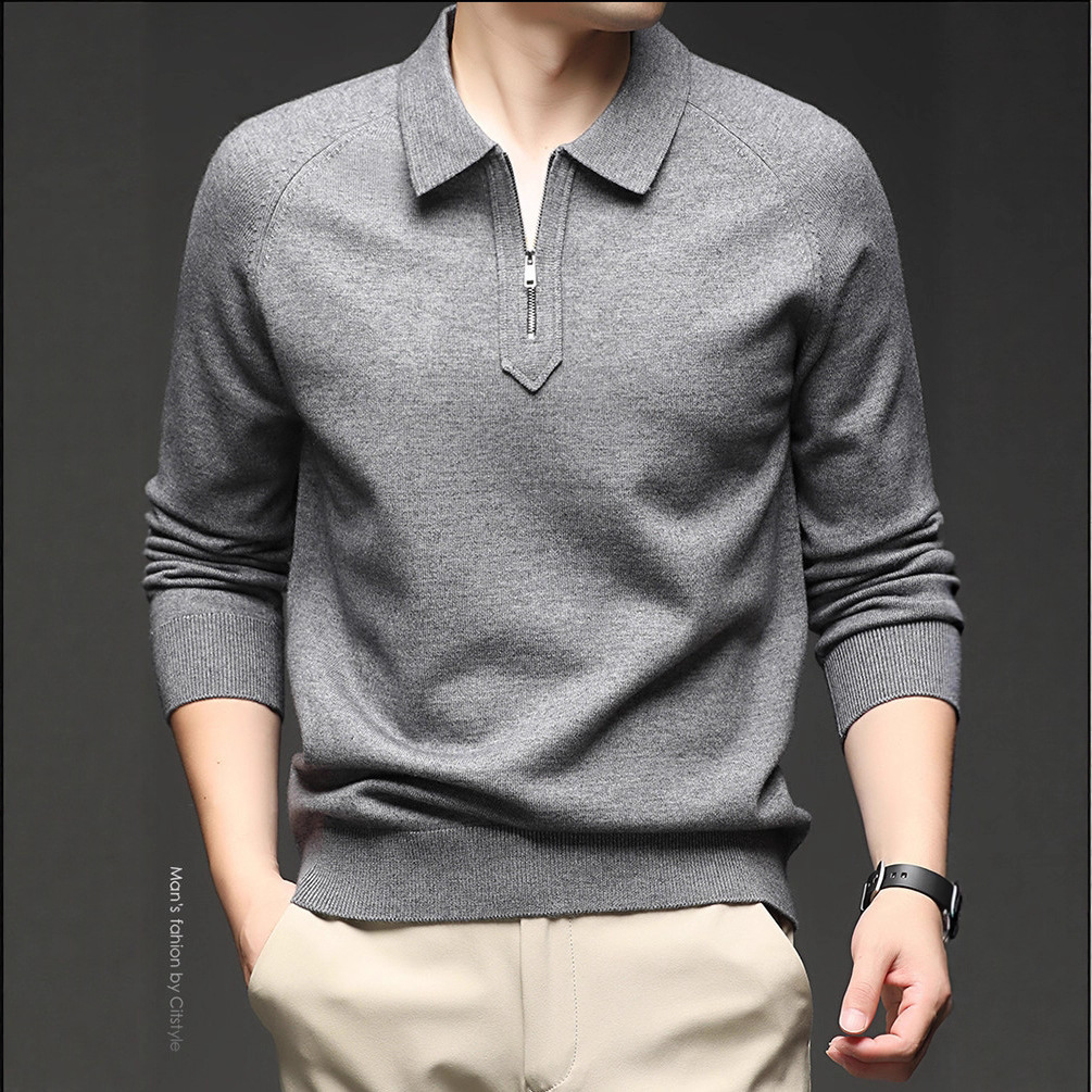 V-collar polo hombre transfronterizo overcoat de invierno de otoño de punto interior de invierno transfronterizo hombre casual ropa exterior de moda de lana