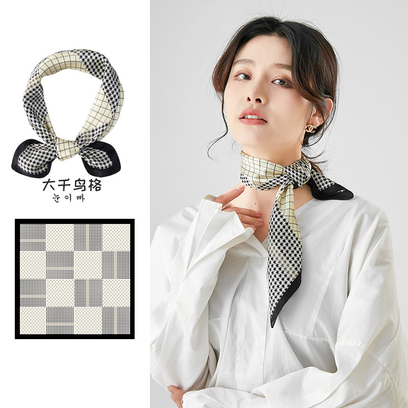 春と秋の杭州シルク小さな正方形のスカーフ女性のシルクスカーフ卸売桑シルクギフトボックススカーフオリジナルデザインのシルクスカーフ|undefined