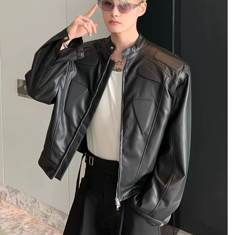 Design men's jacket, shoulder pads, high-quality style