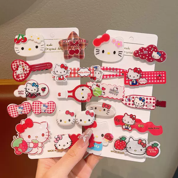 KT Cat Girl Hair Clip Kids Cute Headwear New Style Cyber Celebrant Broken Headset Hair Clip Baby Bangs Children Hair Accessories