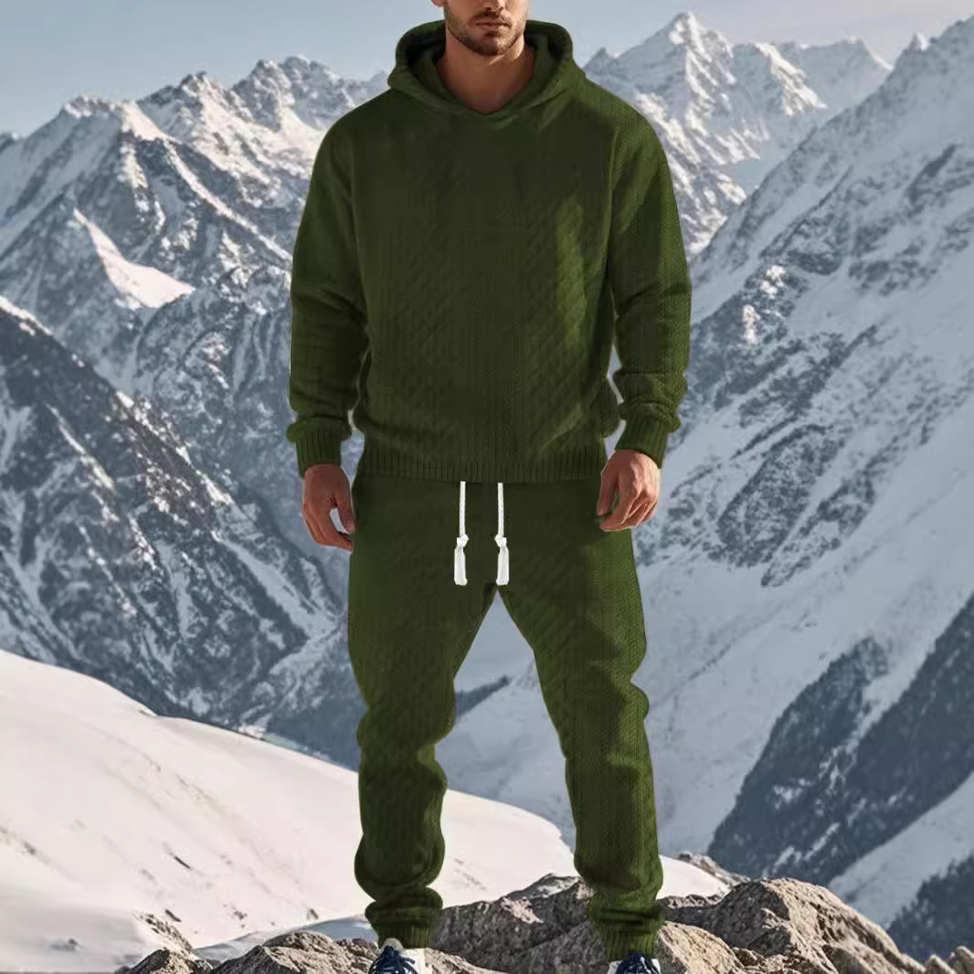 Abbigliamento maschile alla moda, felpa con cappuccio, felpa jacquard, casual, sportivo, pantaloni della tuta_voghion.com