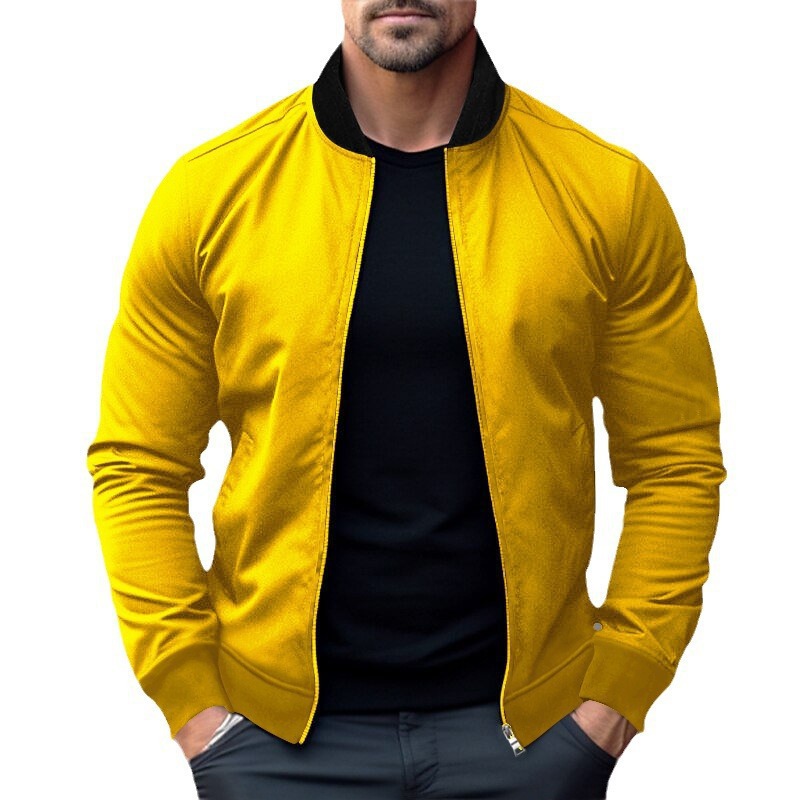 Men's Stand-Up Collar Zippered Casual Long-Sleeved Sweatshirt Jacket For Autumn And Winter_voghion.com
