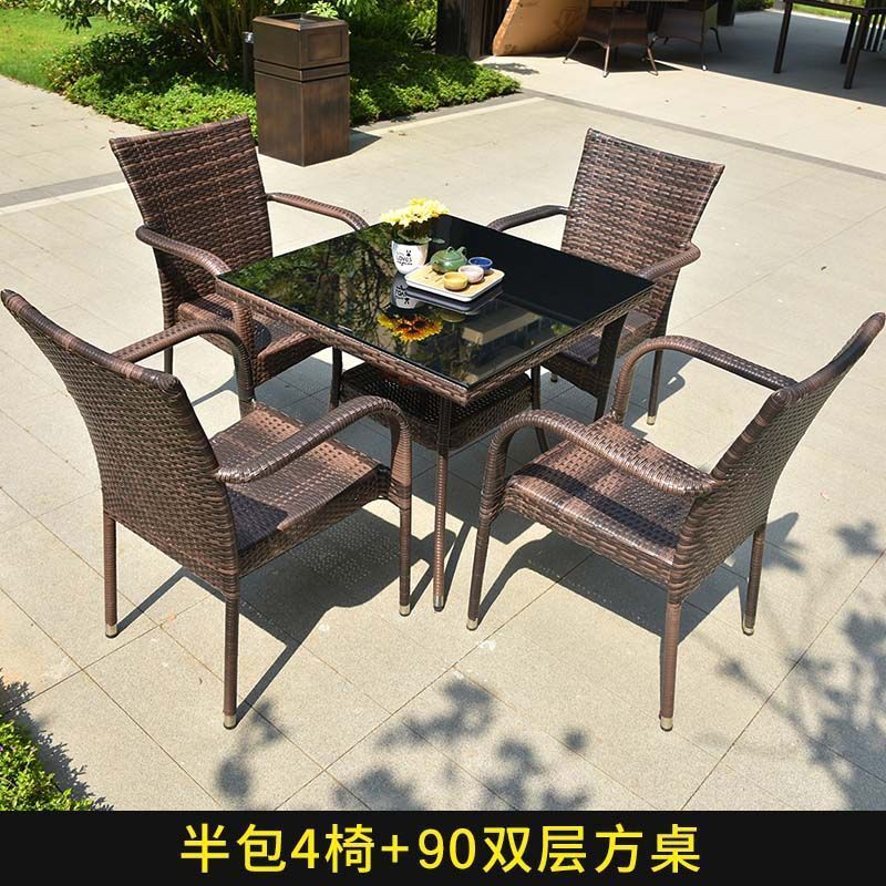 새롭게 업그레이드된 반커버 의자 4+90 복층조립 사각테이블(쿠션포함)