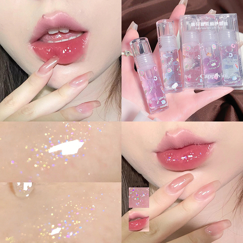 Cappuvini Cotton Candy lip gloss lip balm glass transparent Lip Oil moisturizing moisturizing gloss lip glaze lipstick