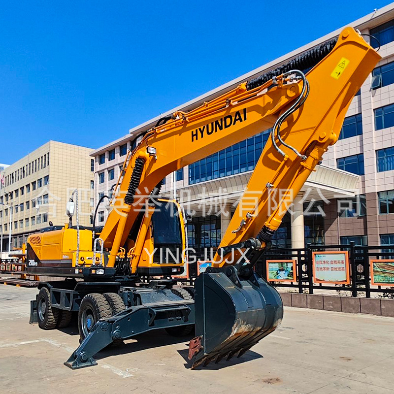 Excavadora de neumáticos de segunda mano moderna 210 - 9 ruedas para la construcción urbana, construcción de carreteras, construcción de tierras agrícolas de alta eficiencia image 6