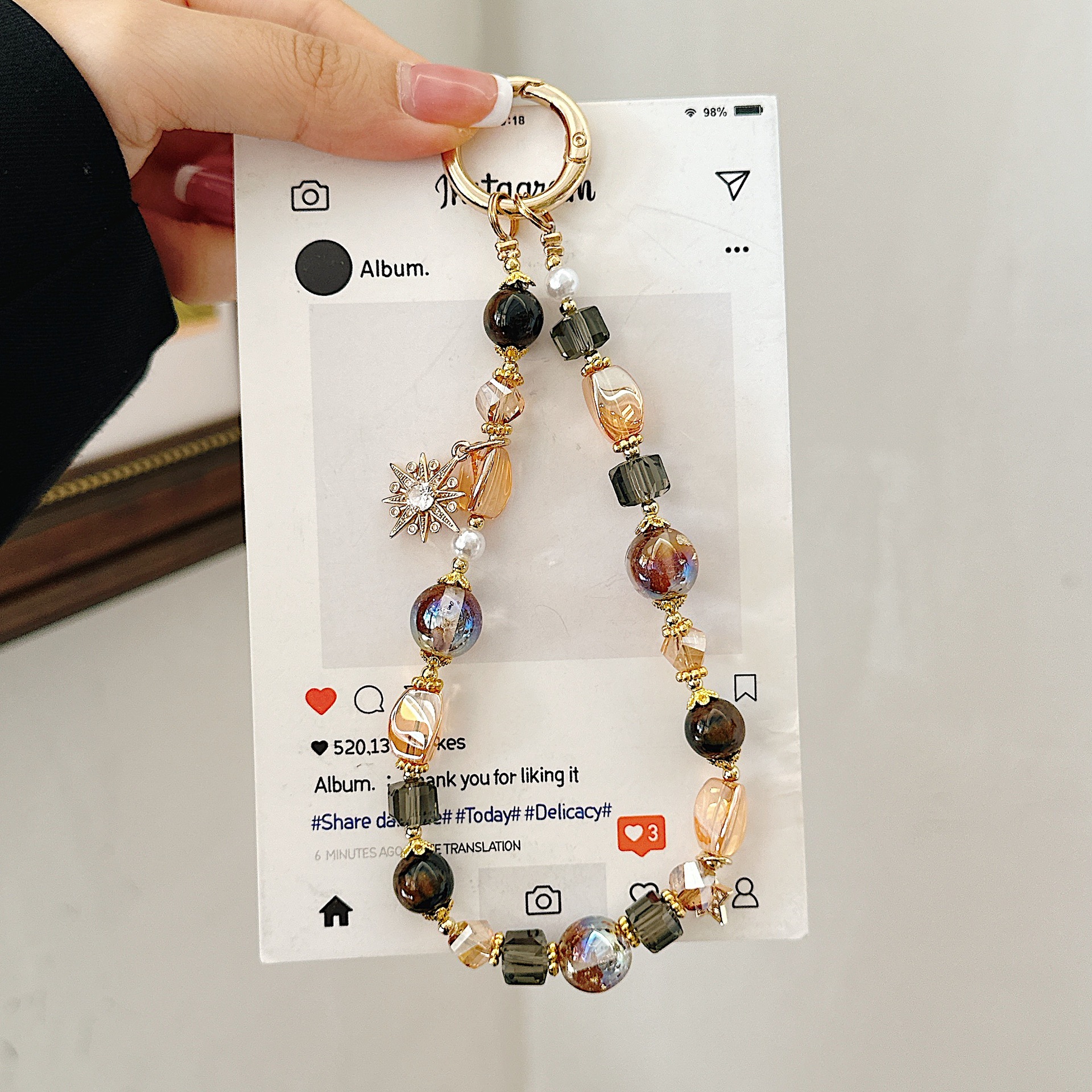 Boutique hecho a mano de alta gama para teléfono móvil cadena corta Merah pulsera cordón de teléfono móvil de moda mochila/colgante corto