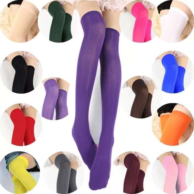 Japanese-Style Cos Velvet Candy-Colored Over-The-Knee Socks Thigh-High Colorful Socks for Female Students Mid-Calf Stockings Maid Socks Summer Japanese-Style Cos Velvet Candy-Colored Over-The-Knee Socks Thigh-High Colorful Socks for Female Students Mid-Calf Stockings Maid Socks Summer