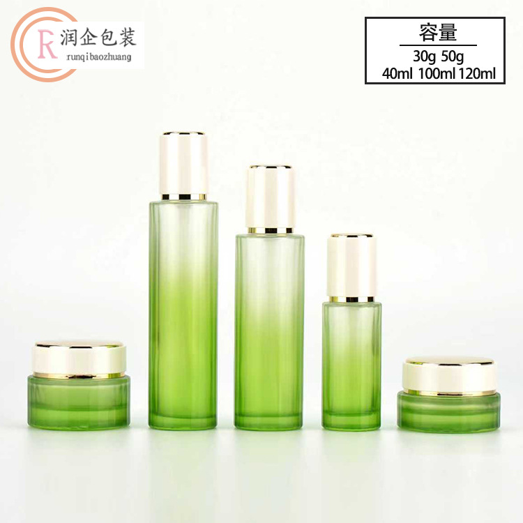 小清新风护肤品玻璃瓶化妆品彩妆套装瓶晚霜面霜瓶精华液瓶喷雾瓶