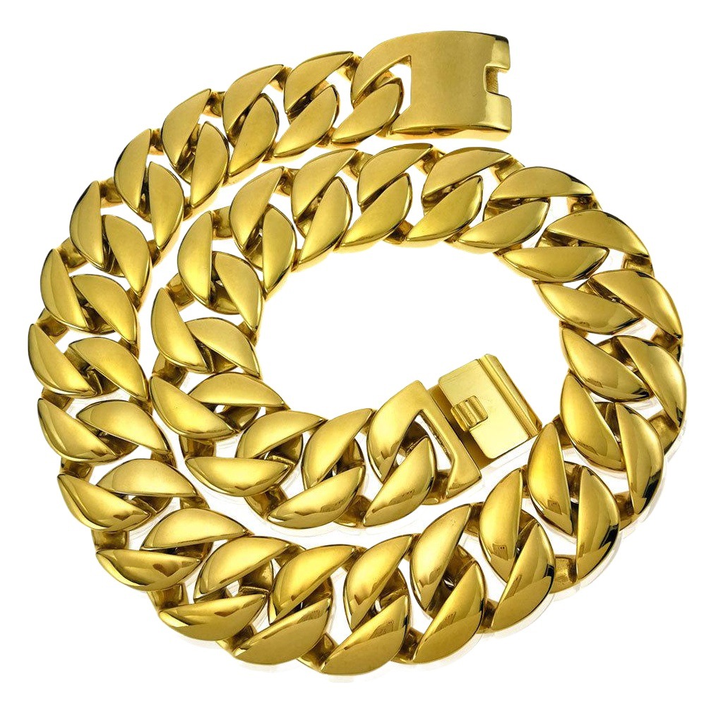 Europa y América nueva 316l Titanium acero hombres grueso collar grande 32mm