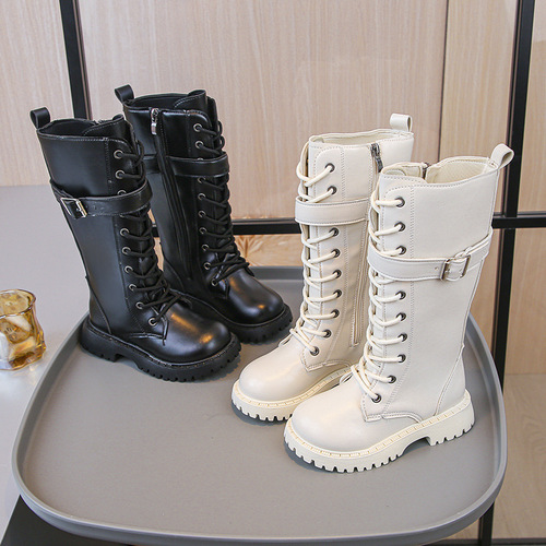 Children's boots, new style, Korean style, England style, high boots, little girl boots, autumn and winter plus velvet princess boots.