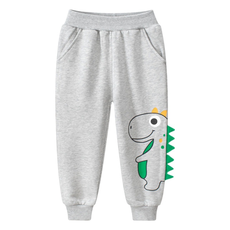 27 niños de estilo coreano ropa para niños suministro transfronterizo pantalones largos deportivos para niños Dinosaurio Bebé pantalones atados al tobillo entrega de una sola pieza