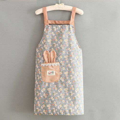 Housework apron, strap-type bamboo canvas, kitchen cooking, anti-fouling, breathable, fashionable apron, anti-fouling, western-style work clothes