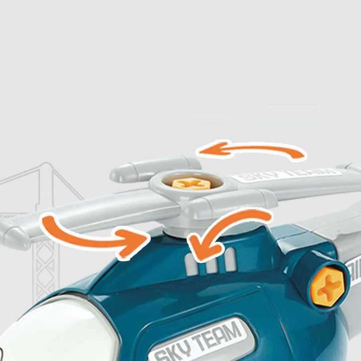 Desmontaje eléctrico transfronterizo DIY helicóptero de hélice de combate para niños y niñas juguetes de inserción de niños