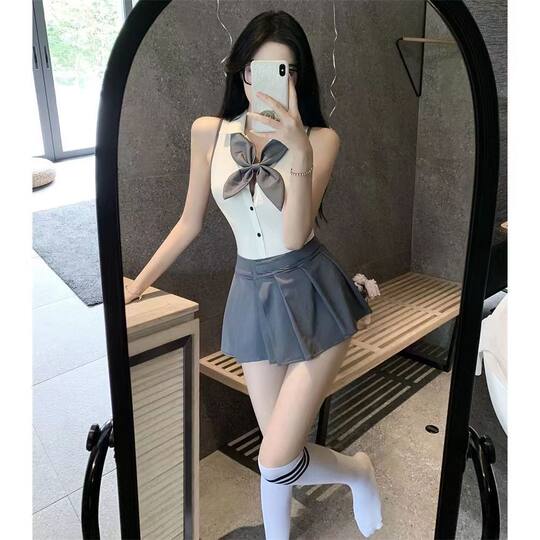 Sexy sexy lingerie student uniform sailor suit mini skirt suit passion bed temptation hot dead water female
