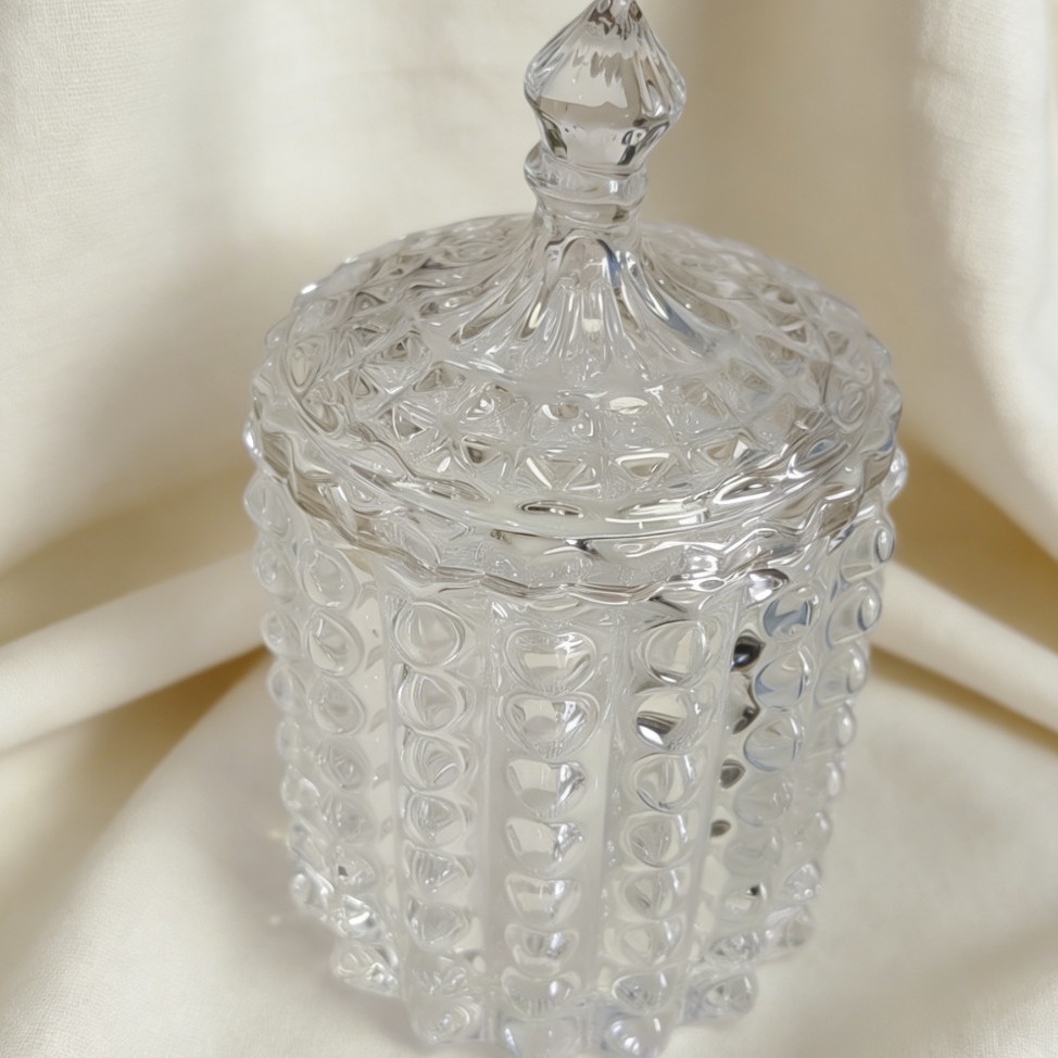 Frasco de Vidrio de Cristal con Tapa para Dulces y Almacenamiento de Joyas Decorativo image 4