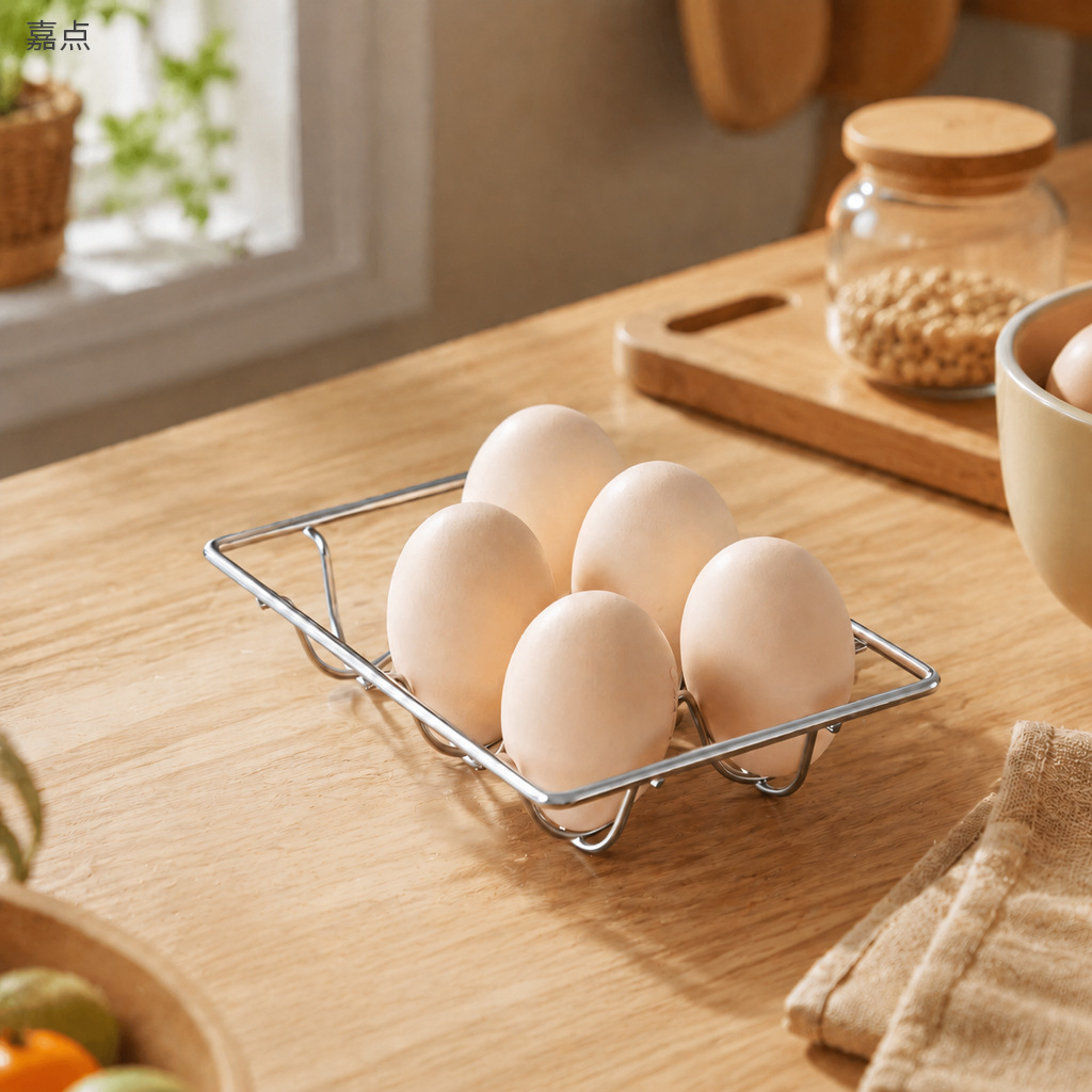Jiadian 304 stainless steel egg holder, anti-breakage egg rack, egg steaming rack, kitchen refrigerator egg storage tool