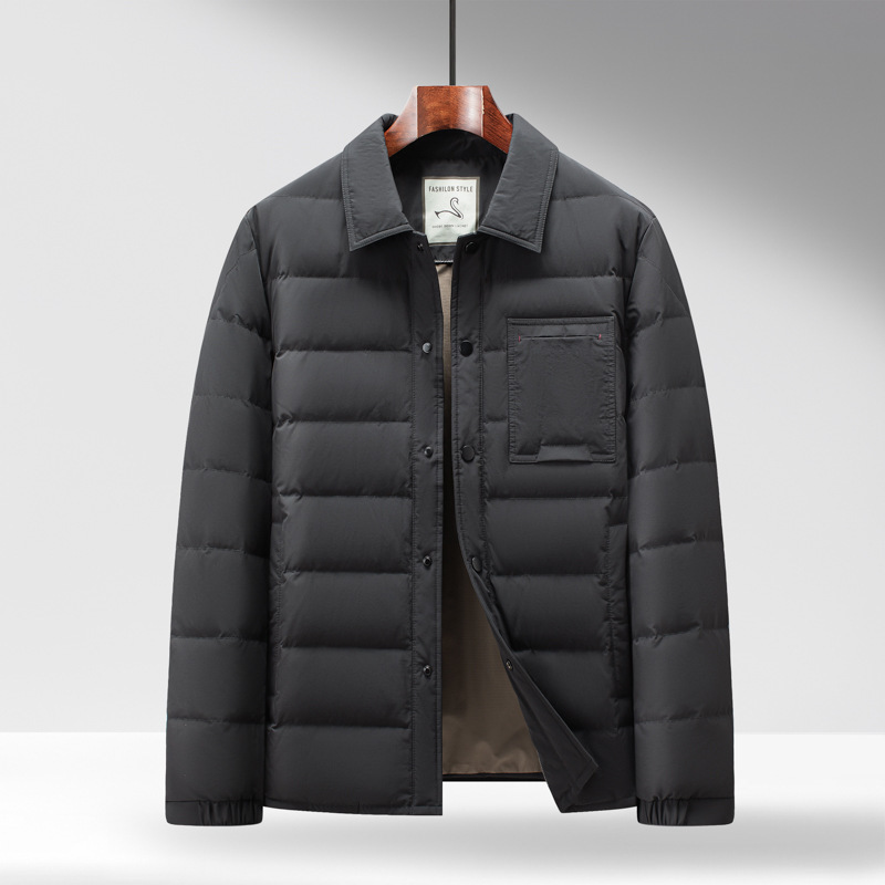 Winter 90% Goose down Jacket Shirt Collar Lightweight Men's Business Casual down Jacket Men's Coat Warm Top Winter 90% Goose down Jacket Shirt Collar Lightweight Men's Business Casual down Jacket Men's Coat Warm Top