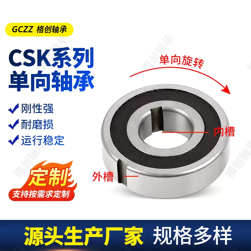 单向轴承CSK8PP CSK10PP CSK12PP带键槽平开门机道闸门轴承