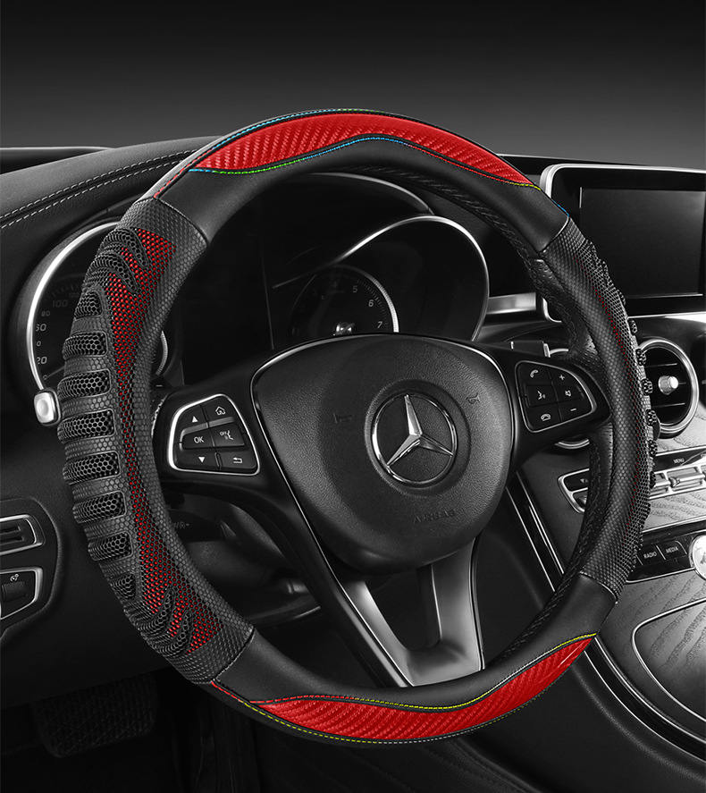 New car steering wheel cover, temperature-regulating, wear-resistant, universal steering wheel protector, spliced, breathable, non-slip steering wheel cover