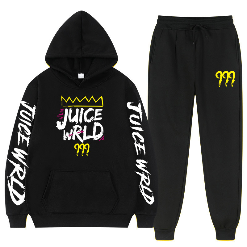 Wish New Rapper Juice Wrld Same Style Sweatshirt Suit Loose Men's and Women's Hooded Sweatshirt + Sweatpants Wish New Rapper Juice Wrld Same Style Sweatshirt Suit Loose Men's and Women's Hooded Sweatshirt + Sweatpants