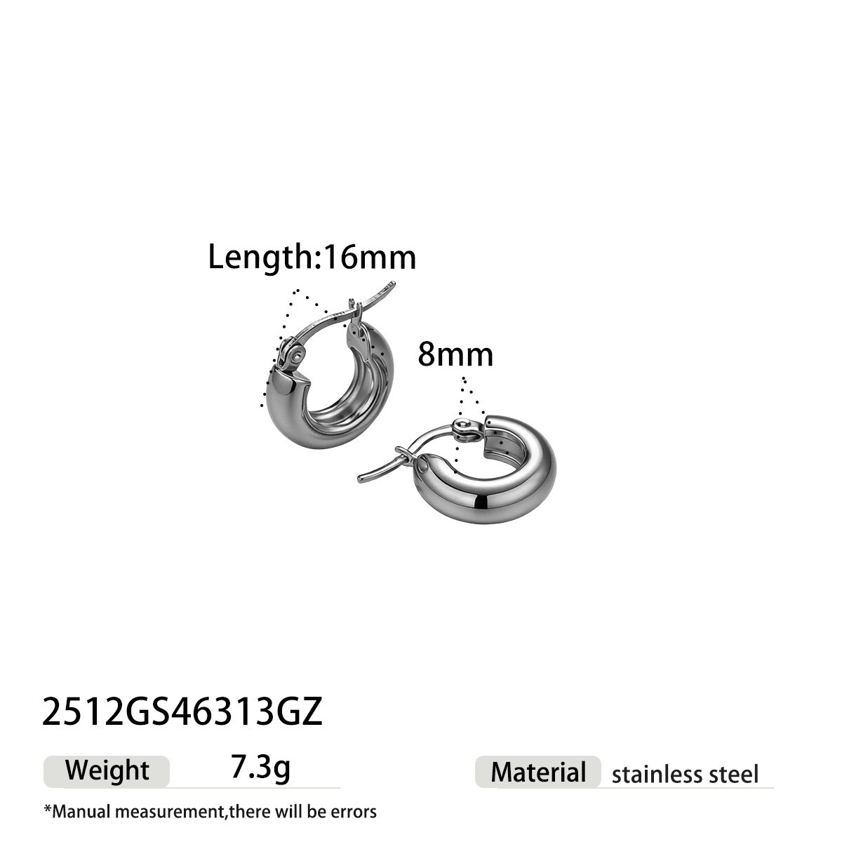 Taina europa y americana pendientes de acero inoxidable nicho de alta calidad estilo anillo personalidad oro y plata de doble color joyas de acero de titanio