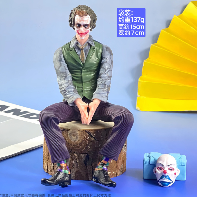 道化師DCヒースレジェ美漫暗黒騎士道化師自殺小隊のフィギュアJoker置物車の屋根の人形|undefined