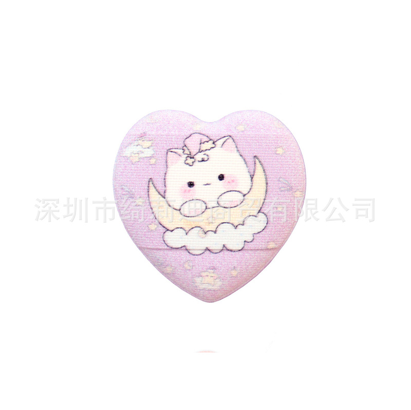 印花爱心mini指尖粉扑手指气垫海绵手指扑干湿两用眼影高光遮瑕|undefined